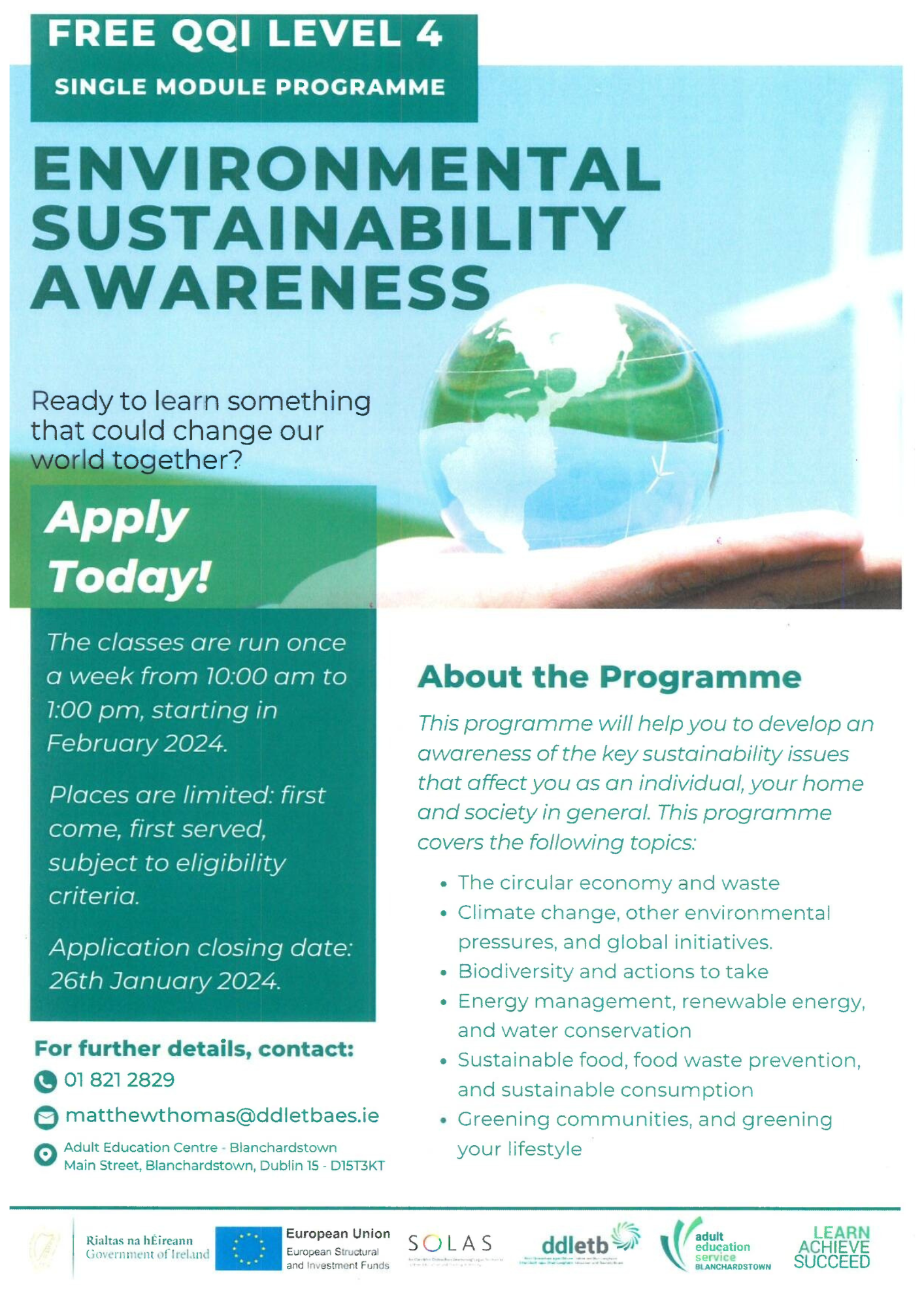 Community Climate Action Programme Fingal grant scheme, Environmental ...